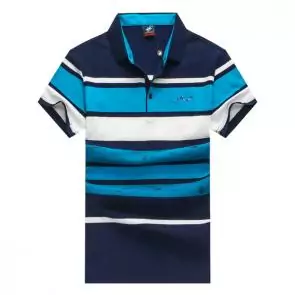 shark hommes t-shirt polo shirt summer lapel stripe shark short sl eeve blue